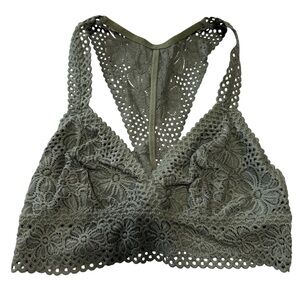 aerie Green Lace Bralette Size Large